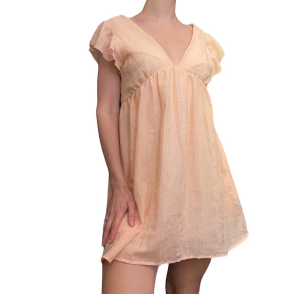 BUY 1 • GET 1 FREE - Altar’d state peach baby doll boho style dress